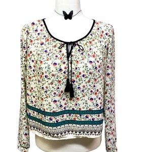 Lush Floral Vine Boho Blouse